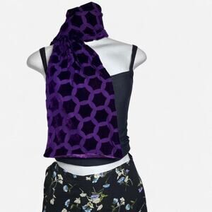Whimsigoth scarf velvet burnout purple flocked witch witchy whimsigoth skinny
